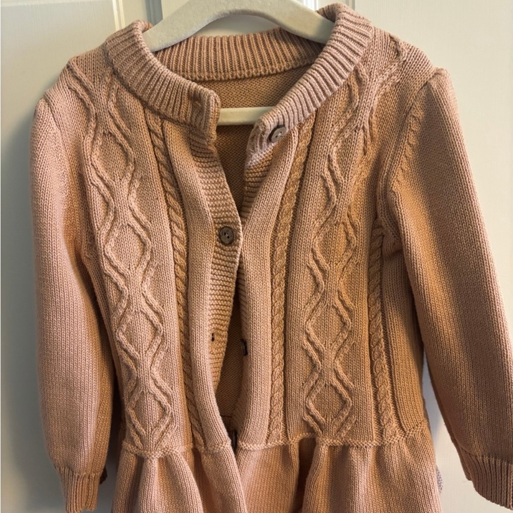 Pink Cable Knit Cardigan